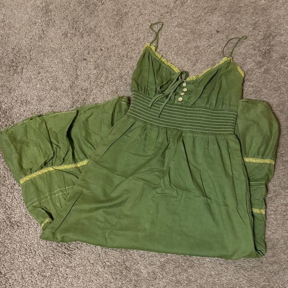 Reformation Green flowy dress